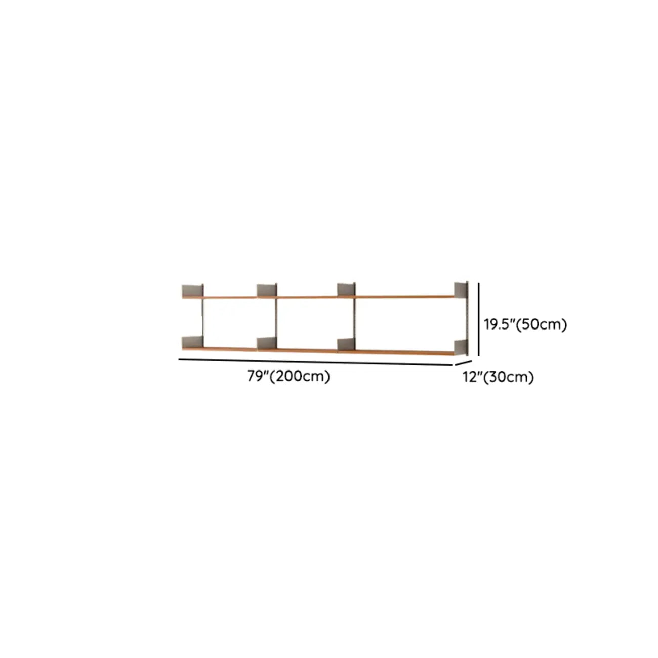 Brown Wall Mounted Floating Bookshelf with Storage