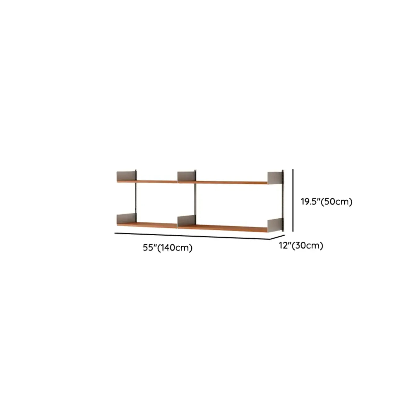 Brown Wall Mounted Floating Bookshelf with Storage