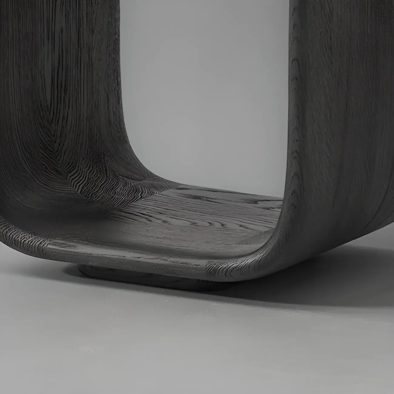 Contemporary Black Elegant Open Storage Wooden Side Table