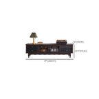 Cable Management Art Deco Wood TV Stand with Drawers