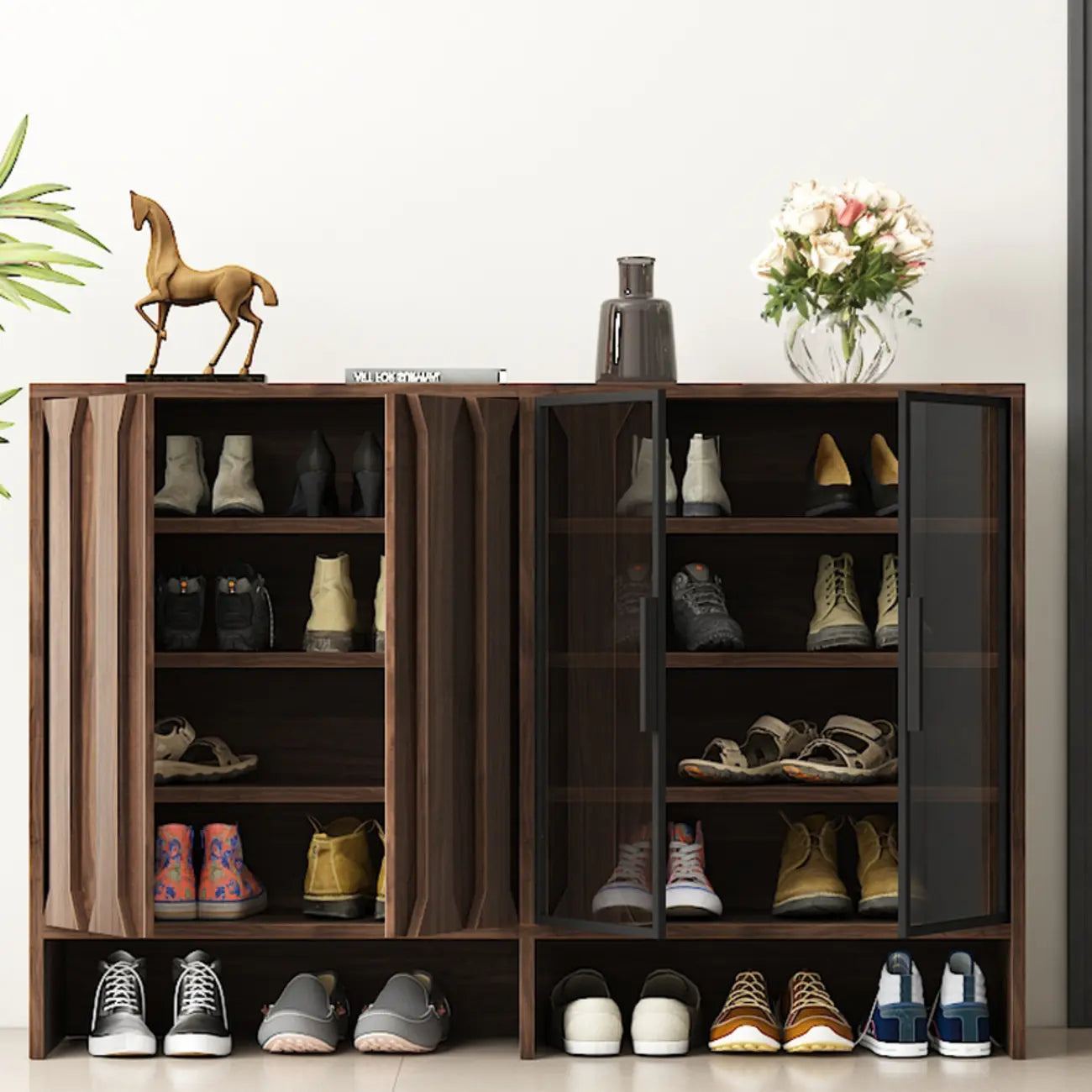 4-Tier Modern Wood Shoe Storage Bench