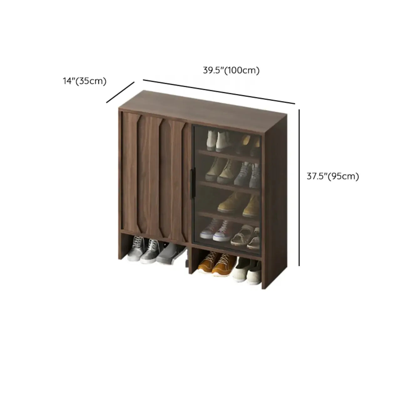 4-Tier Modern Wood Shoe Storage Bench