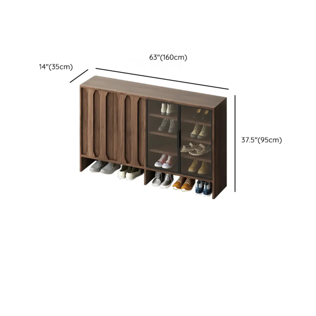 4-Tier Modern Wood Shoe Storage Bench