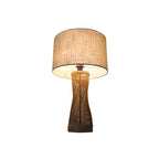 Oriental Beige Rattan Wood LED Table Lamp for Bedroom