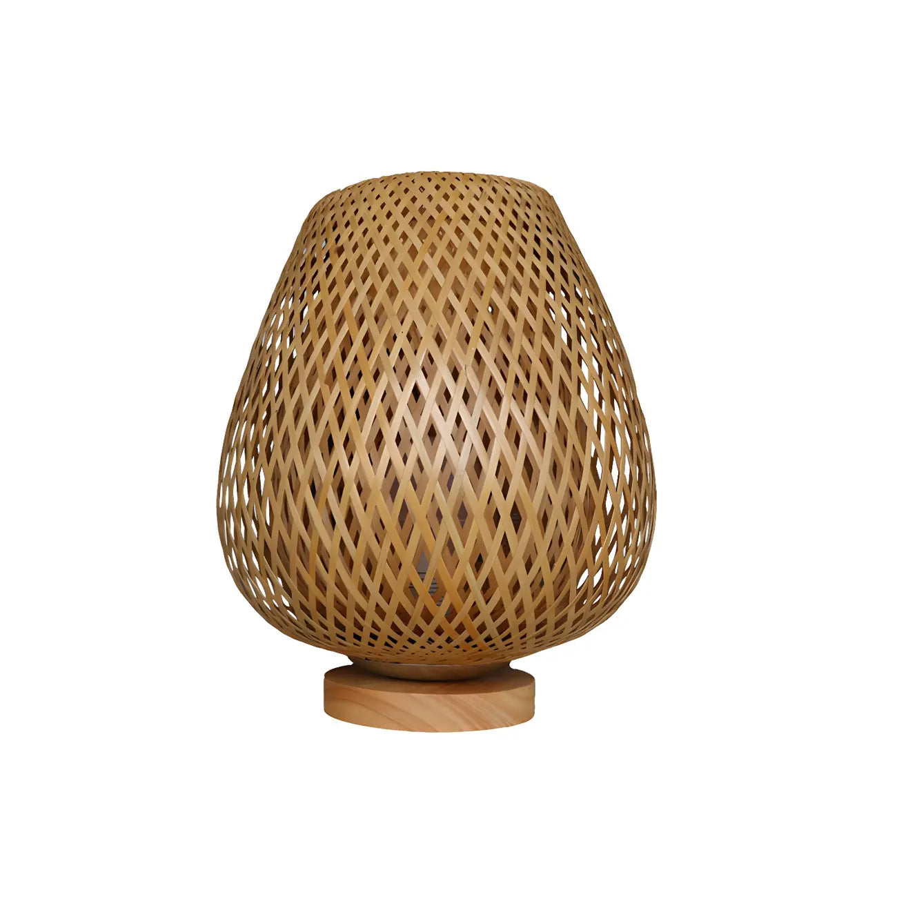 Oriental Beige Rattan Wood LED Table Lamp for Bedroom