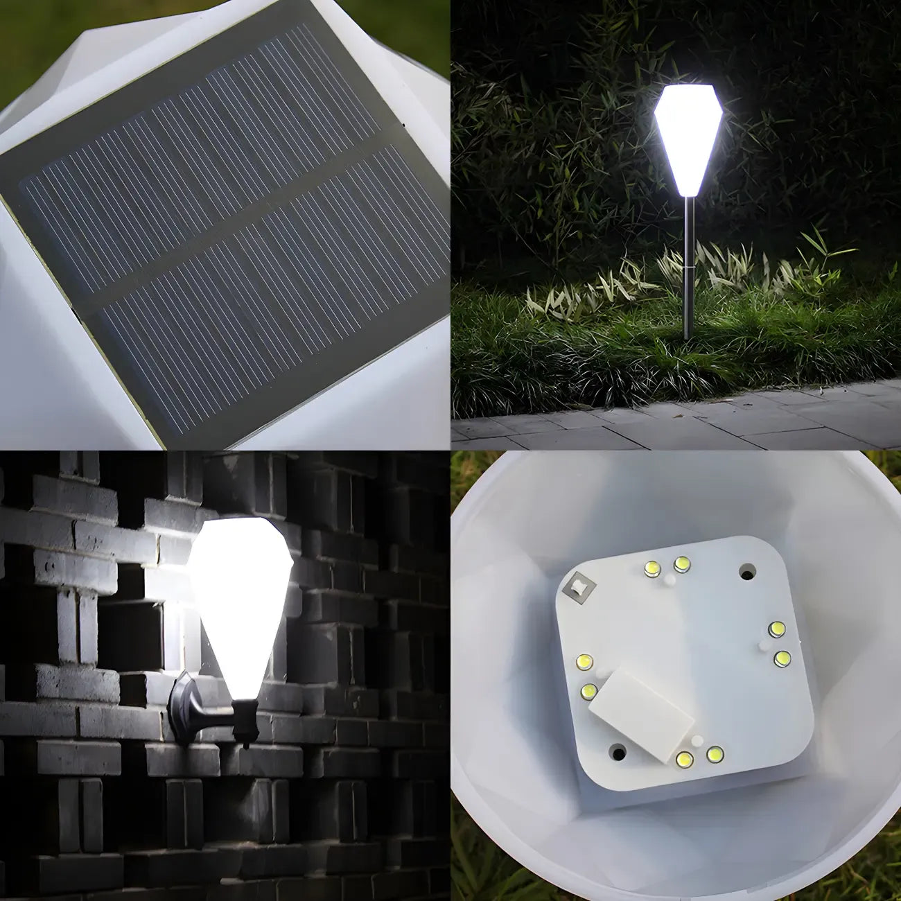 Elegant Solar White Diamond LED Pathway Lights for Gardens