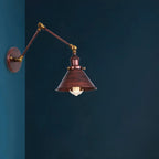 Industrial Brass Black Adjustable Swing Arm Wall Light