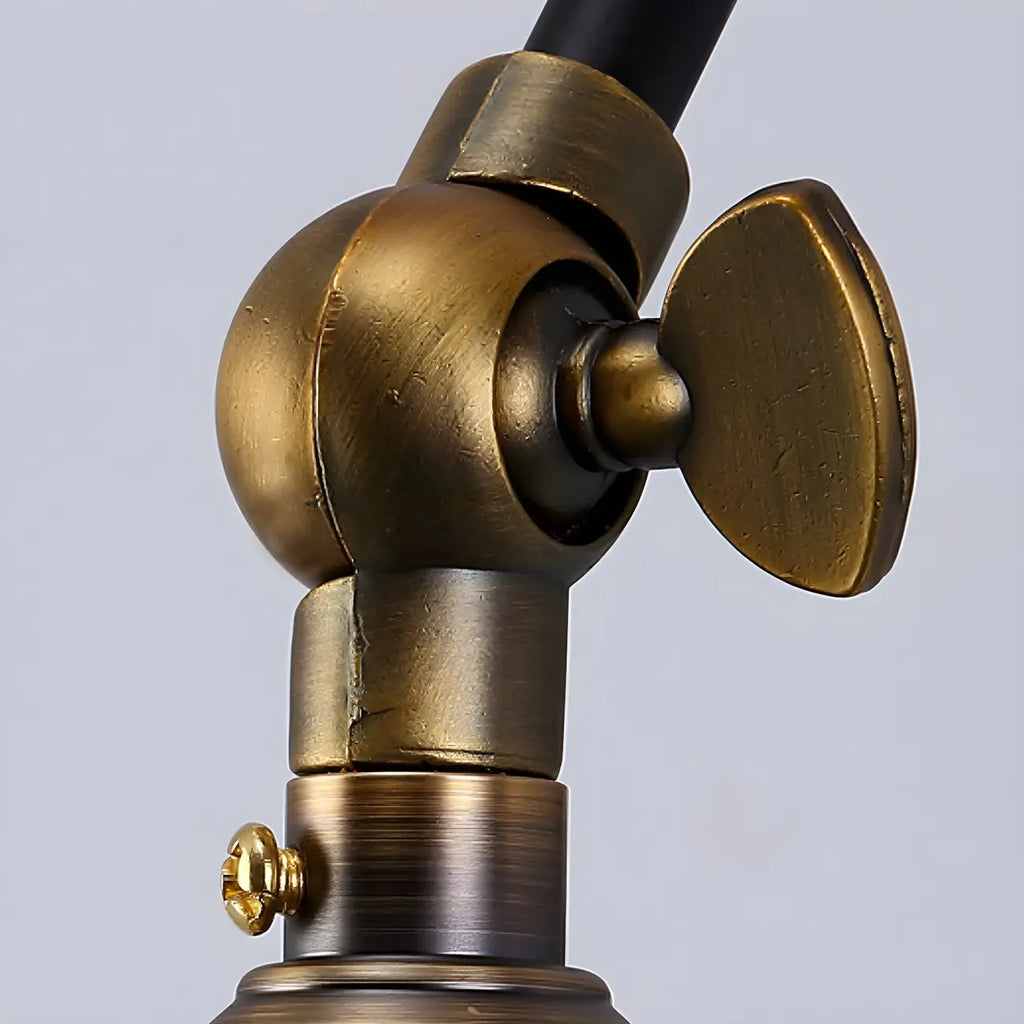 Industrial Brass Black Adjustable Swing Arm Wall Light