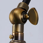 Industrial Brass Black Adjustable Swing Arm Wall Light