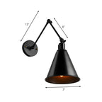 1-Light Cone Metal Swing Arm Wall Light