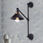 Black Metal Trestle Base Swing Arm Wall Light