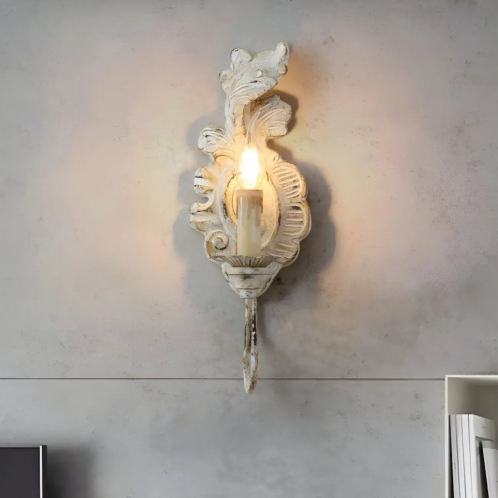 Antique Wall Sconce with Fabric Shade for Hallway Decor