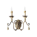 Antique Wall Sconce with Fabric Shade for Hallway Decor