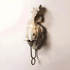 Antique Wall Sconce with Fabric Shade for Hallway Decor