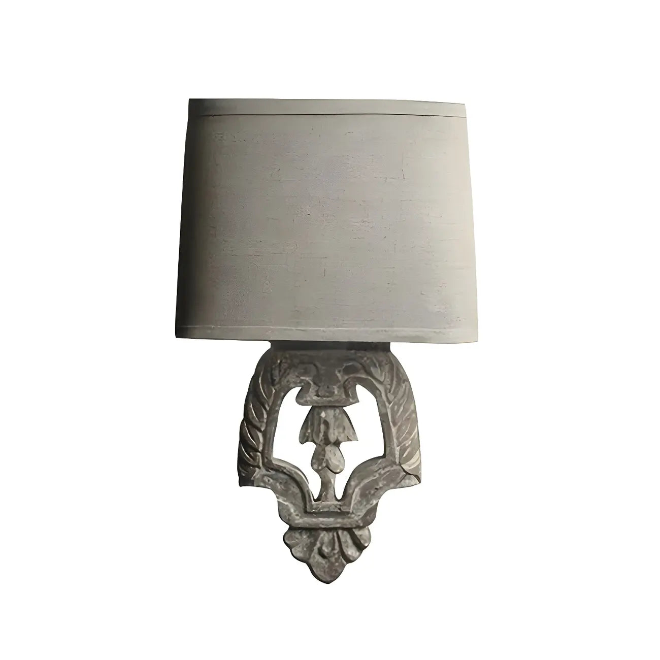 Antique Wall Sconce with Fabric Shade for Hallway Decor