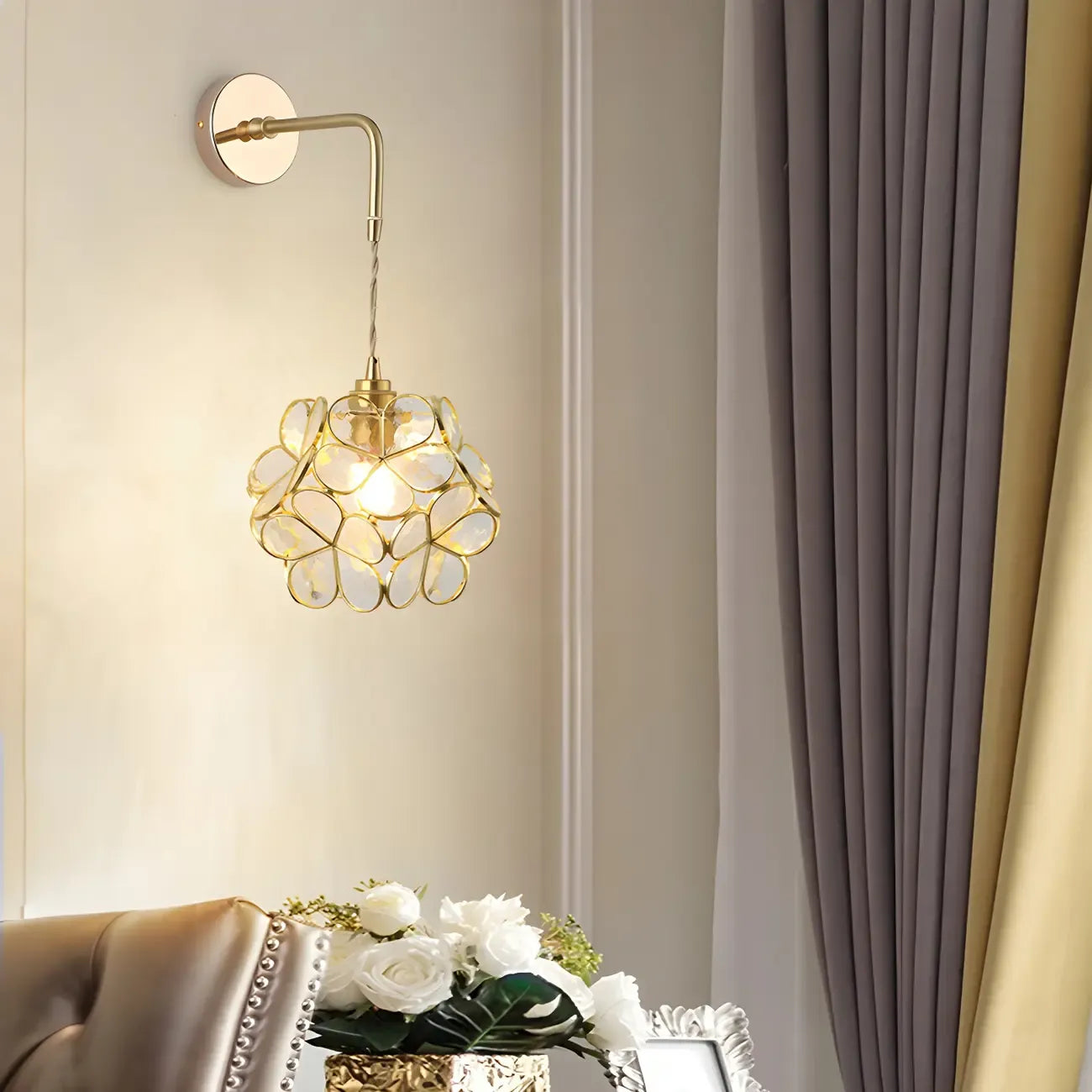 9 Inch Industrial Gold Glass LED Wall Sconce for Living Spaces