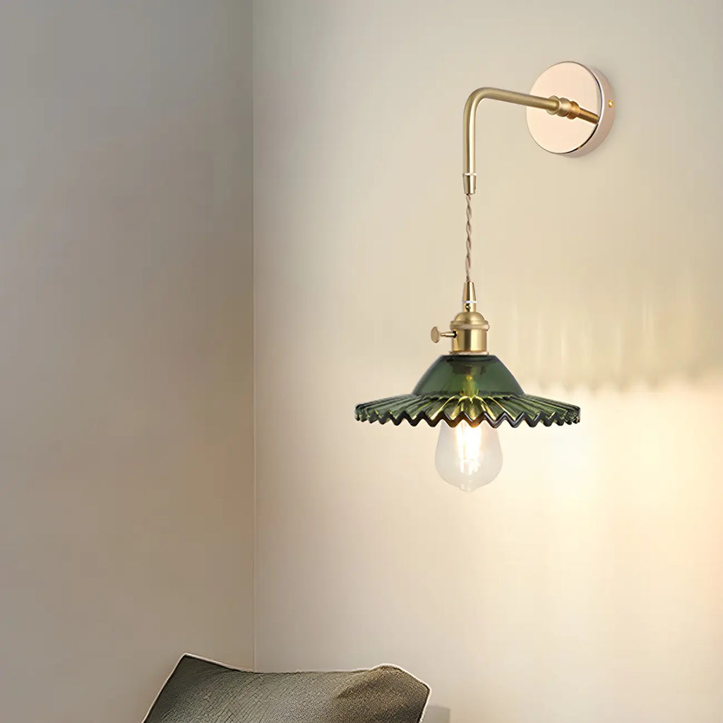 9 Inch Industrial Gold Glass LED Wall Sconce for Living Spaces