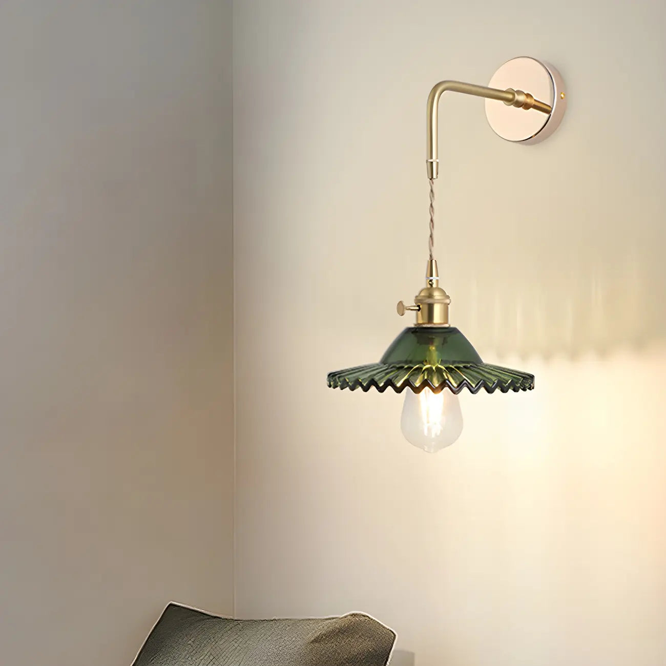 9 Inch Industrial Gold Glass LED Wall Sconce for Living Spaces
