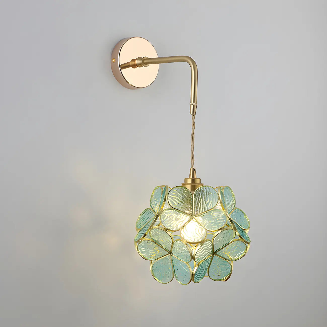 9 Inch Industrial Gold Glass LED Wall Sconce for Living Spaces