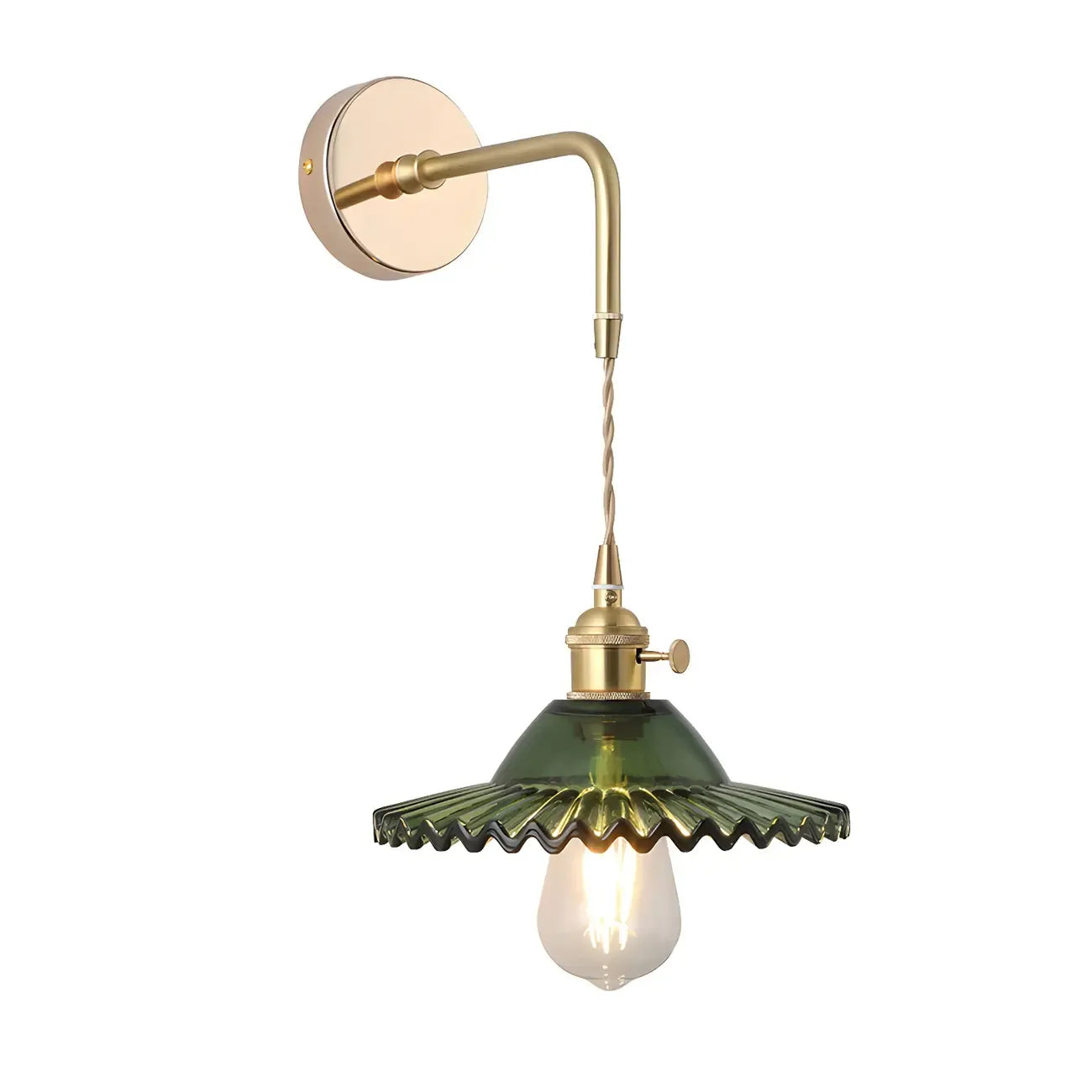 9 Inch Industrial Gold Glass LED Wall Sconce for Living Spaces
