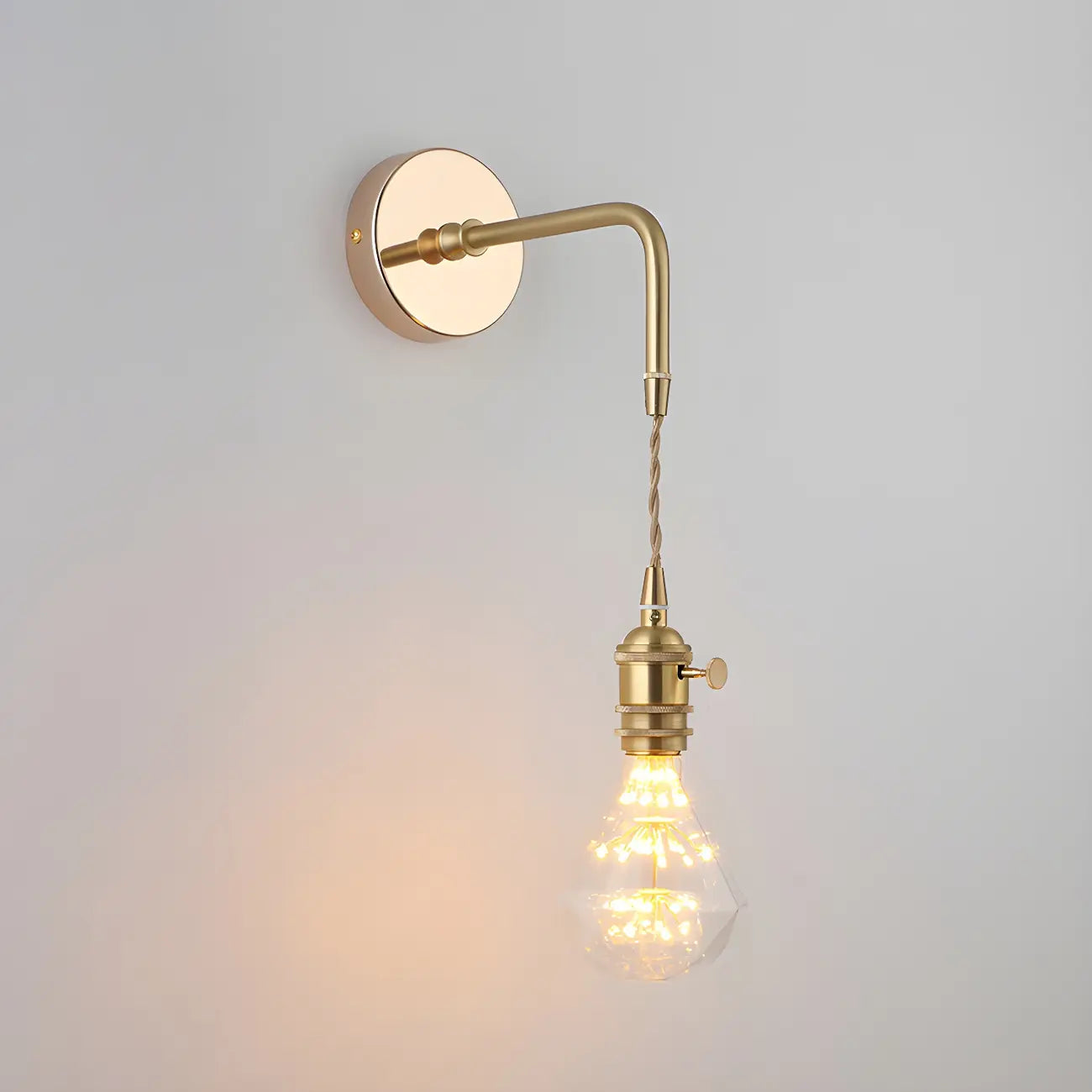 9 Inch Industrial Gold Glass LED Wall Sconce for Living Spaces