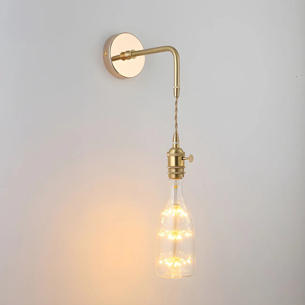 9 Inch Industrial Gold Glass LED Wall Sconce for Living Spaces