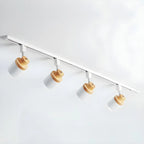 4-Light Modern Metal Wooden Base Slidable Track Light