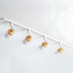 4-Light Modern Metal Wooden Base Slidable Track Light