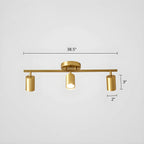 6-Light Modern Golden Swing Arm Semi Flush LED Track Light