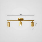 6-Light Modern Golden Swing Arm Semi Flush LED Track Light