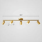 6-Light Modern Golden Swing Arm Semi Flush LED Track Light
