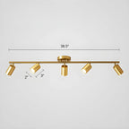 6-Light Modern Golden Swing Arm Semi Flush LED Track Light