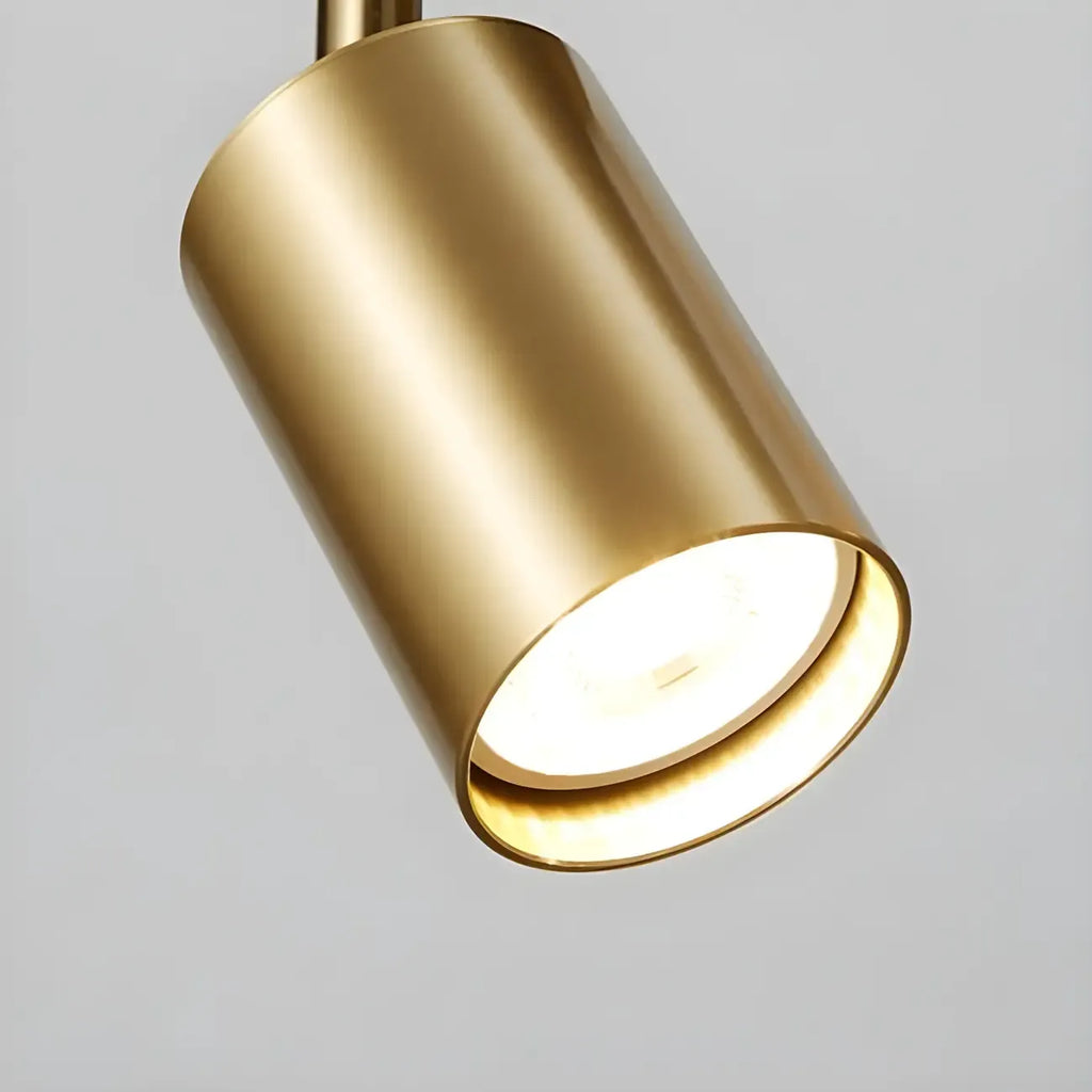 6-Light Modern Golden Swing Arm Semi Flush LED Track Light