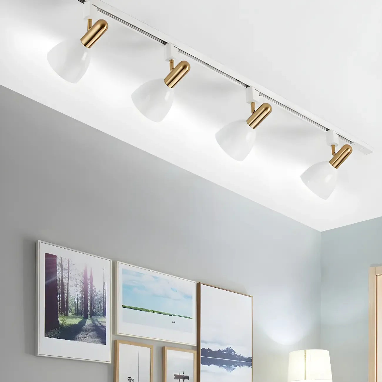 4-Light Modern Metal Dome Shade Slidable LED Track Light