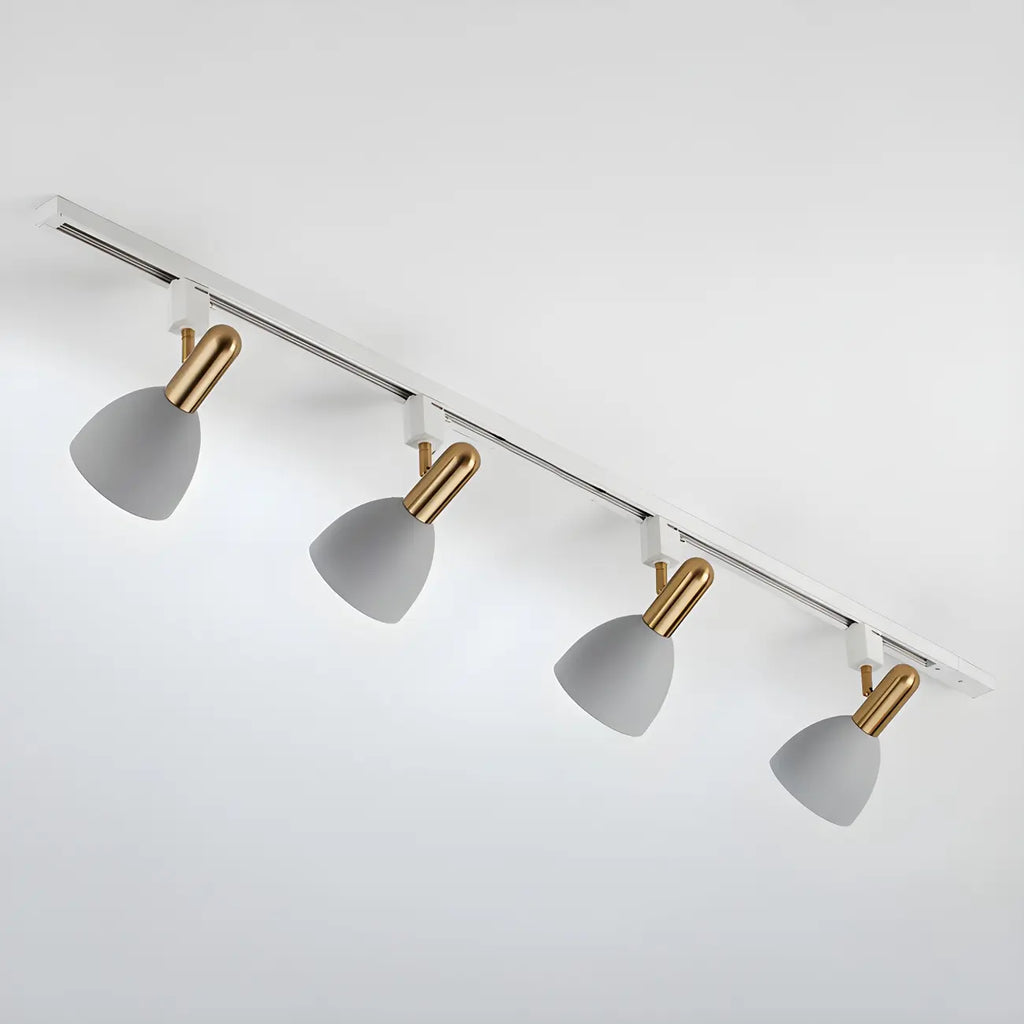 4-Light Modern Metal Dome Shade Slidable LED Track Light