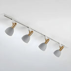4-Light Modern Metal Dome Shade Slidable LED Track Light