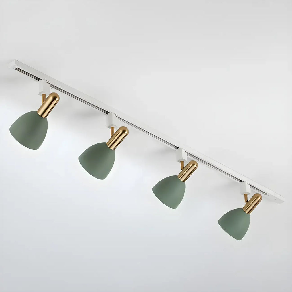 4-Light Modern Metal Dome Shade Slidable LED Track Light