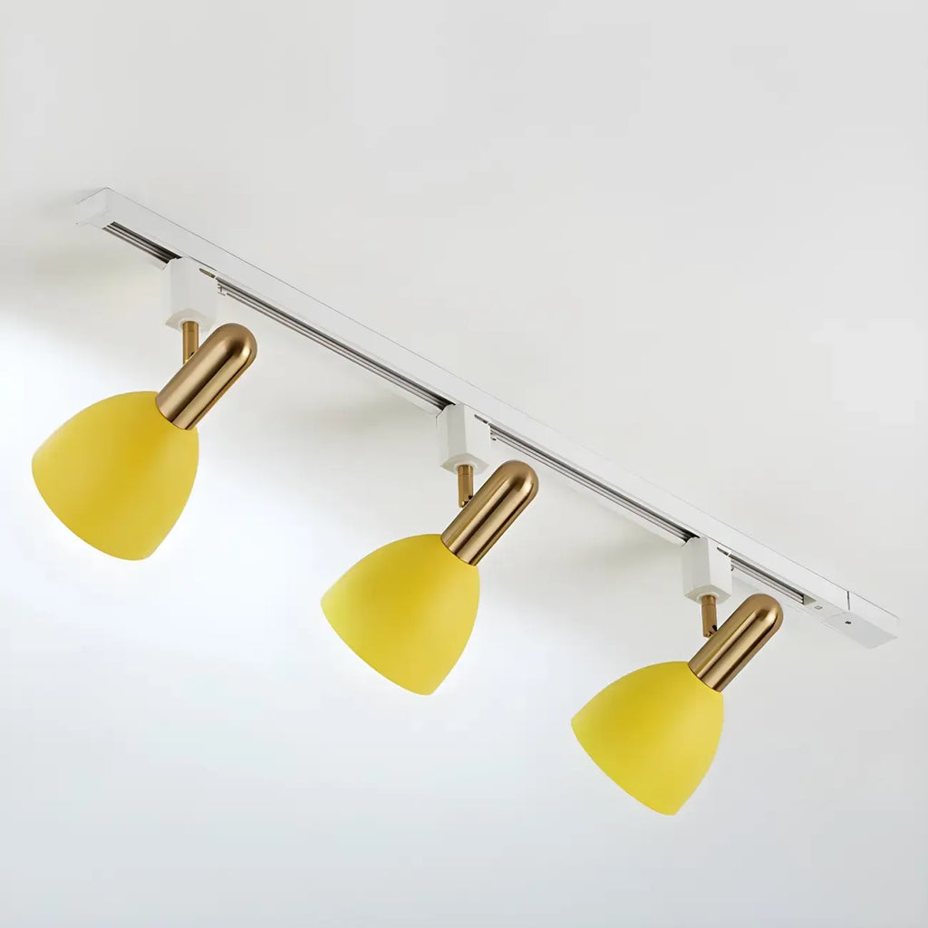 4-Light Modern Metal Dome Shade Slidable LED Track Light