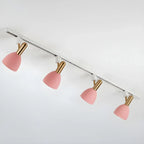 4-Light Modern Metal Dome Shade Slidable LED Track Light