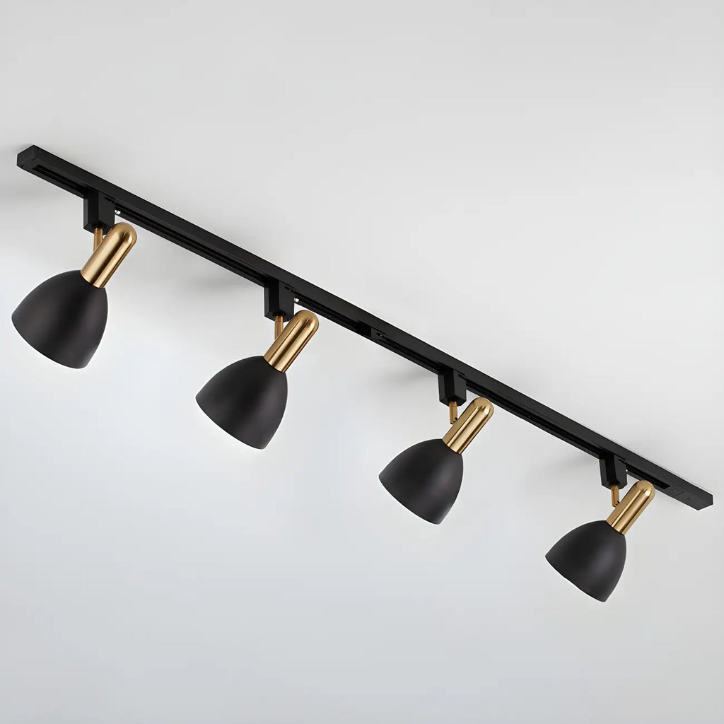 4-Light Modern Metal Dome Shade Slidable LED Track Light
