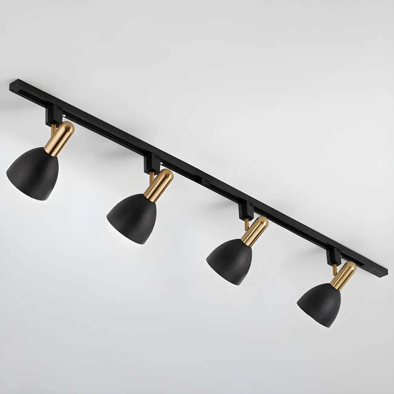 4-Light Modern Metal Dome Shade Slidable LED Track Light
