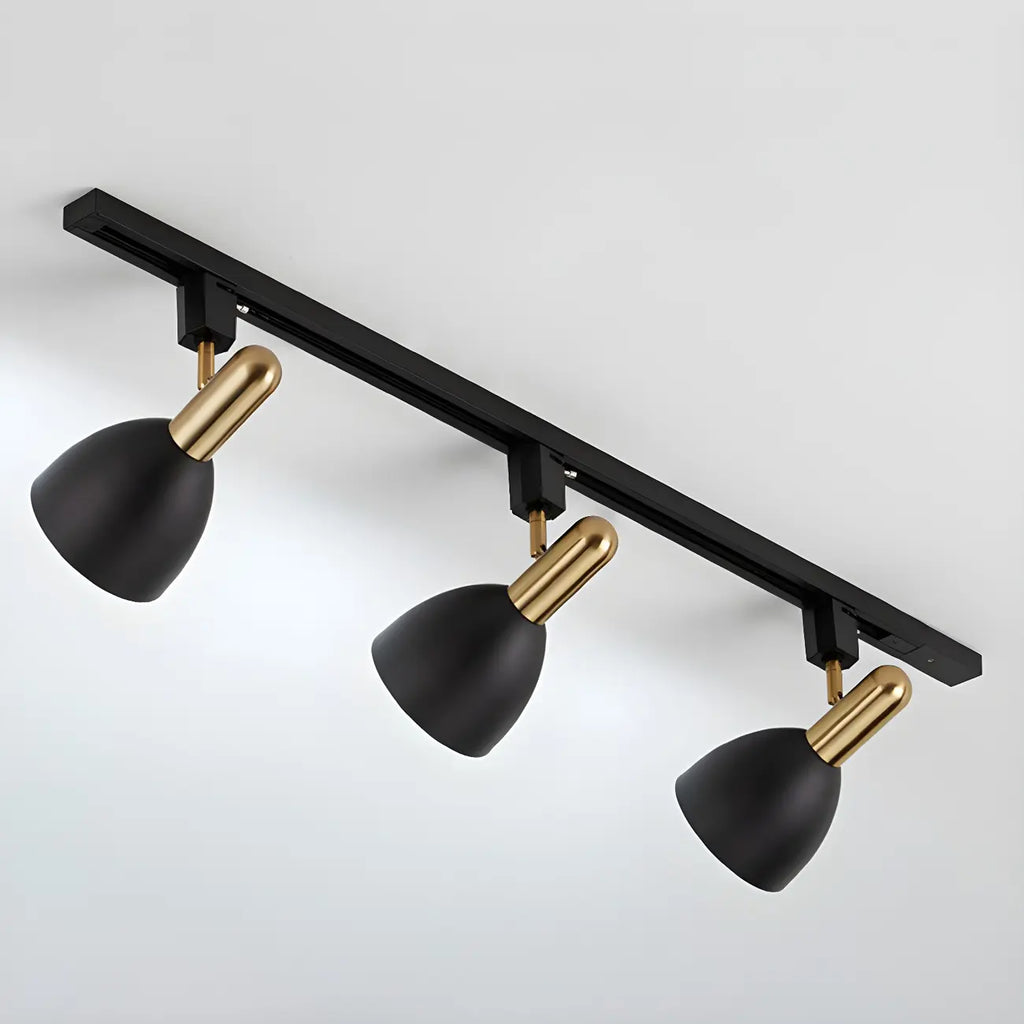 4-Light Modern Metal Dome Shade Slidable LED Track Light