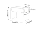 Convertible C-Shaped Walnut Wood Side Table with Storage