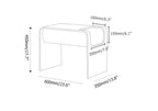 Convertible C-Shaped Walnut Wood Side Table with Storage