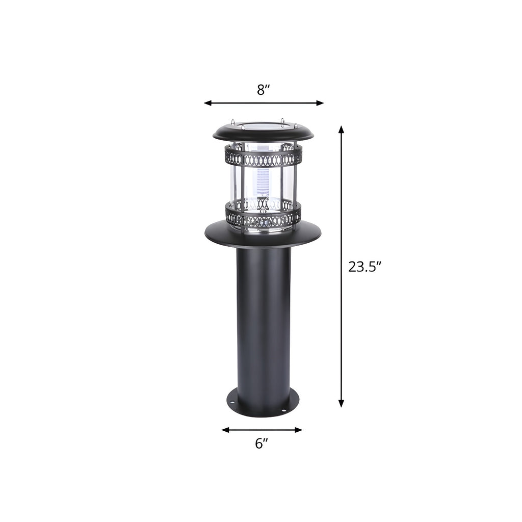 Cylinder Patio Solar Metal Landscape Lighting