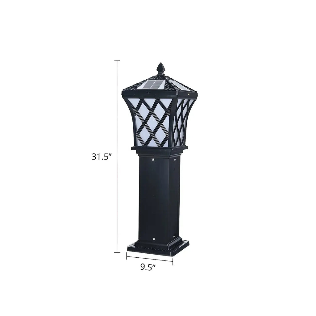 Black Vintage Courtyard Solar Landscape Lighting