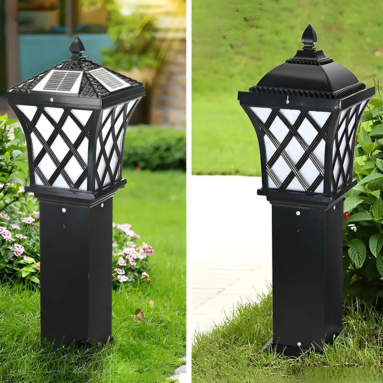 Black Vintage Courtyard Solar Landscape Lighting
