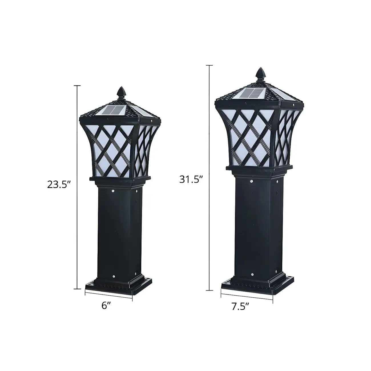 Black Vintage Courtyard Solar Landscape Lighting