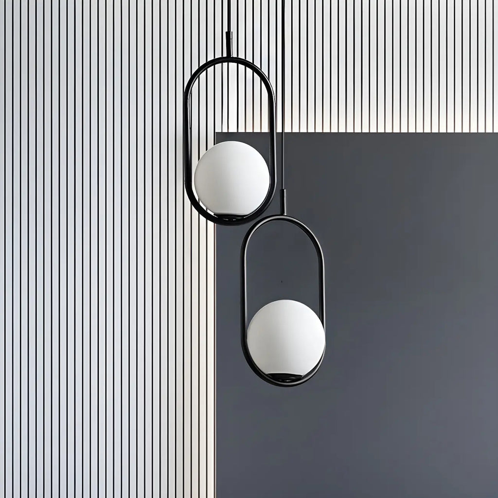 Chic Globe Black and Gold Pendant Light for Bedroom