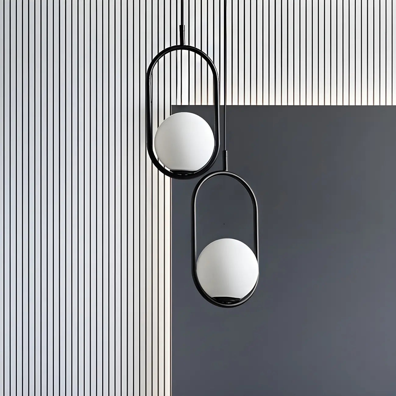 Chic Globe Black and Gold Pendant Light for Bedroom